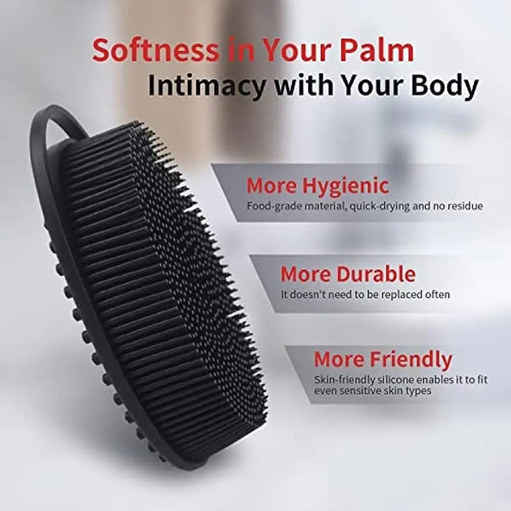 Soft Silicone Body Scrubber Exfoliating Baby Shower Gentle SPA Massage Brush Cleanser Body Wash Brush Back Scrubber Bath Tool