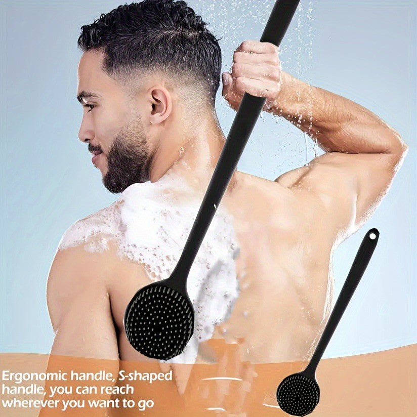 Long Handle Back Scrubber Brush - Exfoliating Body Brush for Shower, Bath & Spa | Soft Skin Massager for Men/Women