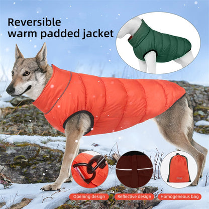Autumn Winter New Double-Sided Warm Dog Cotton Clothes Pet Clothes One Piece through the Winter Dog Clothes