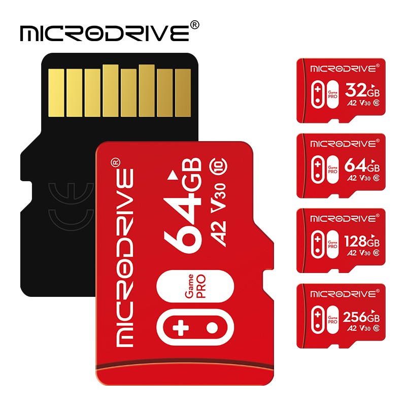 Cartão de Memória de Alta Velocidade A2 V30 U3 32GB 64GB 128GB 256GB Flash UHS-3 Cartão Micro Mini SD para Câmera 4K HD / TV / Jogo / Gopro UAV