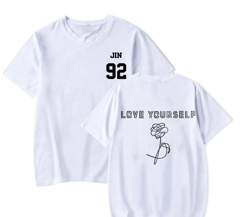 2025 Summer BTS LOVE YOURSELF Tear T-shirt Short-sleeved Casual Fan Top for Both Men and Women
