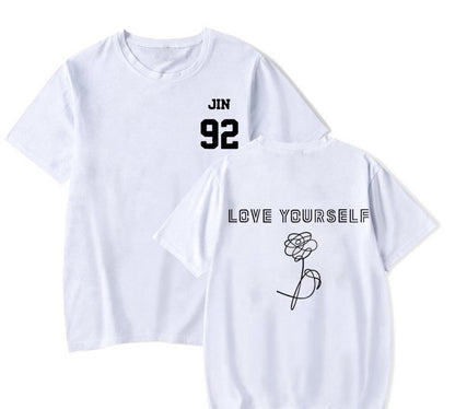 2025 Summer BTS LOVE YOURSELF Tear T-shirt Short-sleeved Casual Fan Top for Both Men and Women