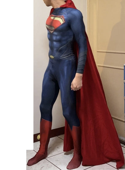 Adults Kids Classic Man of Steel Clark Kent Cosplay Costume Superhero Suit Halloween Zentai Bodysuit
