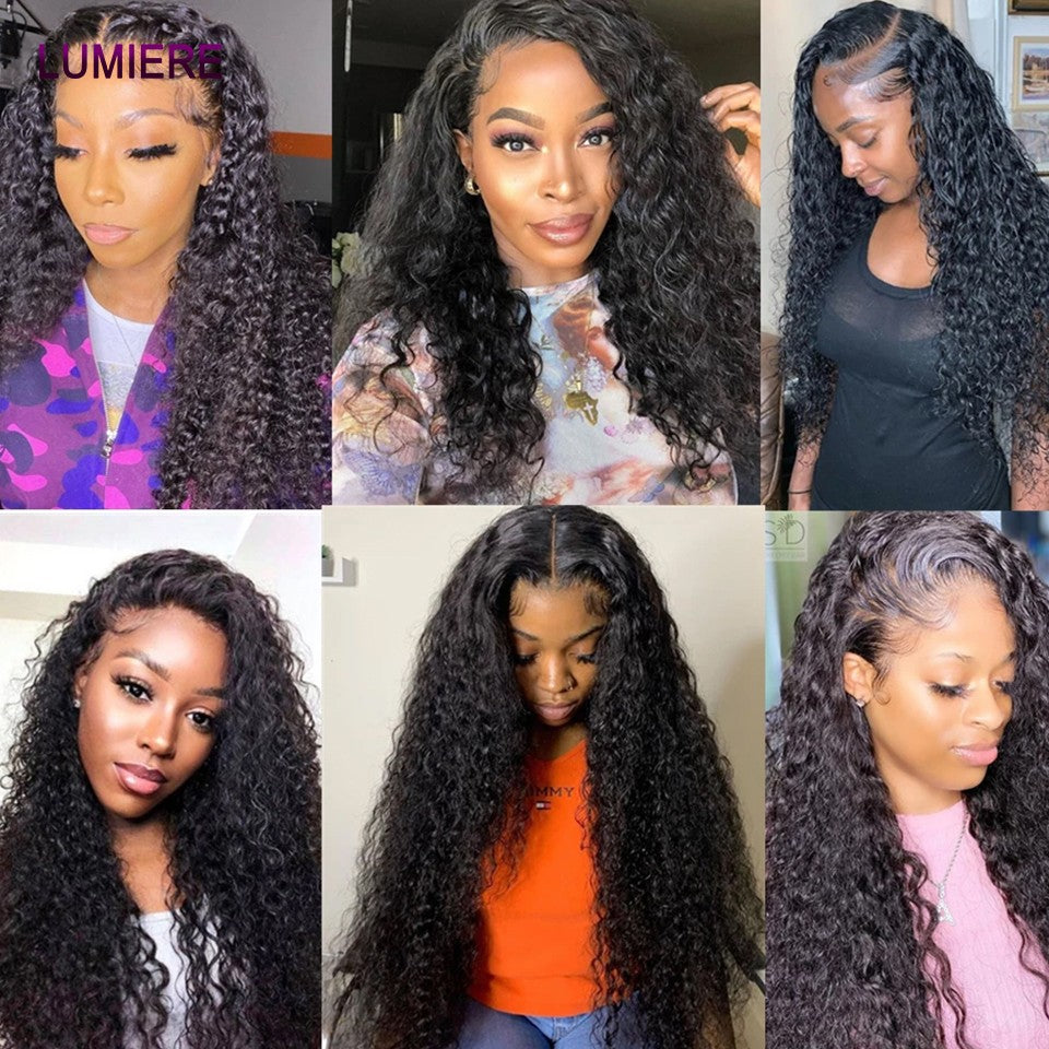 Extensões de Cabelo Humano Ondulado Profundo para Aplique Brasileiro 100% Cabelo Humano Virgem Puro 8 Peças/Conjunto Cabeça Inteira Para Mulheres 18A Trama Dupla