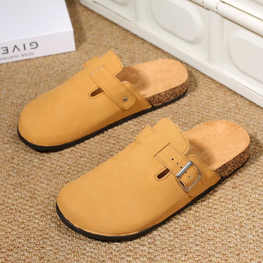Men's Casual Solid Color Slip-On Mules, Comfortable Non-Slip Durable Soft Sole, Round Toe Design, Comfortable Fabric Upper, Pvc Sole, Slip-On Closure, Suitable for All-Season Outdoor Activities