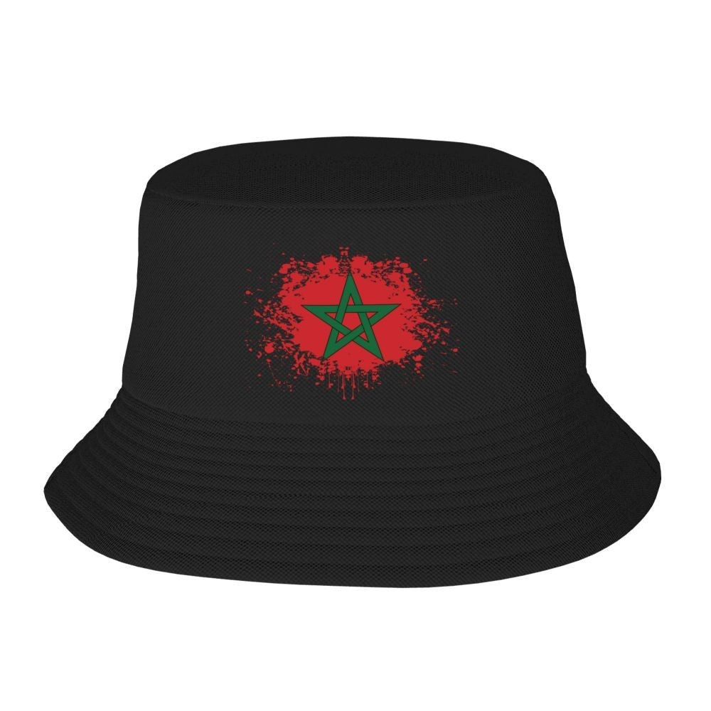 Custom Marokko Morocco Flag Bucket Hat Men Women Moroccan Proud Outdoor Sun Summer Fishing Cap