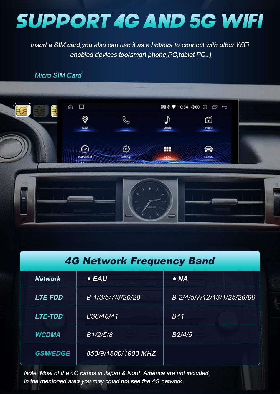 Nunoo Android 14 Wireless Carplay Auto Radio For Lexus IS RC 200 250 300 350 200t 300h Multimedia Player Navigation GPS DSP