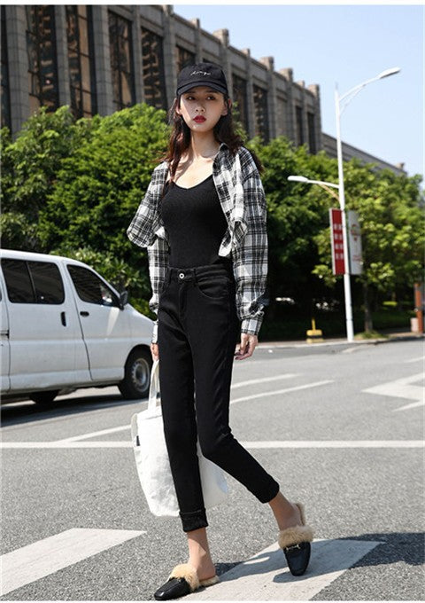Winter Warm Jeans Woman 2022 High Waist Casual Velvet Ladies Trousers Female Pantalon Denim jeans for Women Pants clothe 40