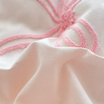 3 Piece Sheet Set  pink bowknot embroidery Quilt Set ? comfortable embroidery  Bedding Set Bedspread for All Season