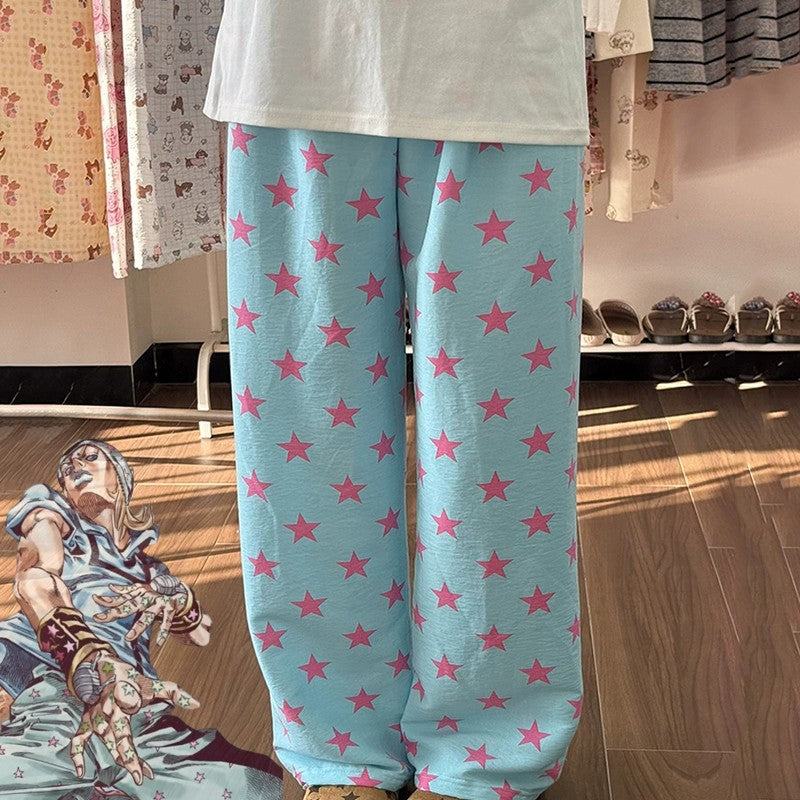2026hot Anime JOJO STEEL BALL RUN Jonathan Joestar Cosplay Pants Costume Blue Casual Pants Summer Home Pajamas Clothes