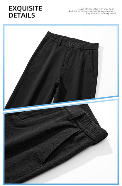Mens Lyocell Straight Loose Elastic Waist Jeans 2025 Autumn Winter Fashion Brand Comfortable Versatile Pants Plus Size 5XL