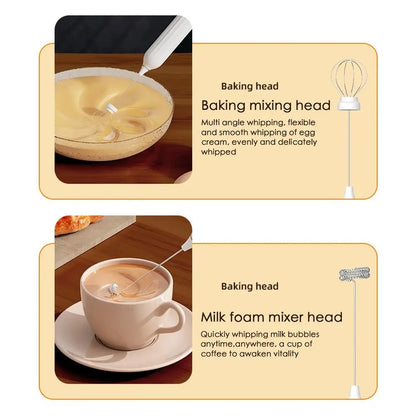 Electric mixer, handheld egg beater, dessert cake cream maker, 3-speed portable beverage coffee machine, kitchen milk frother