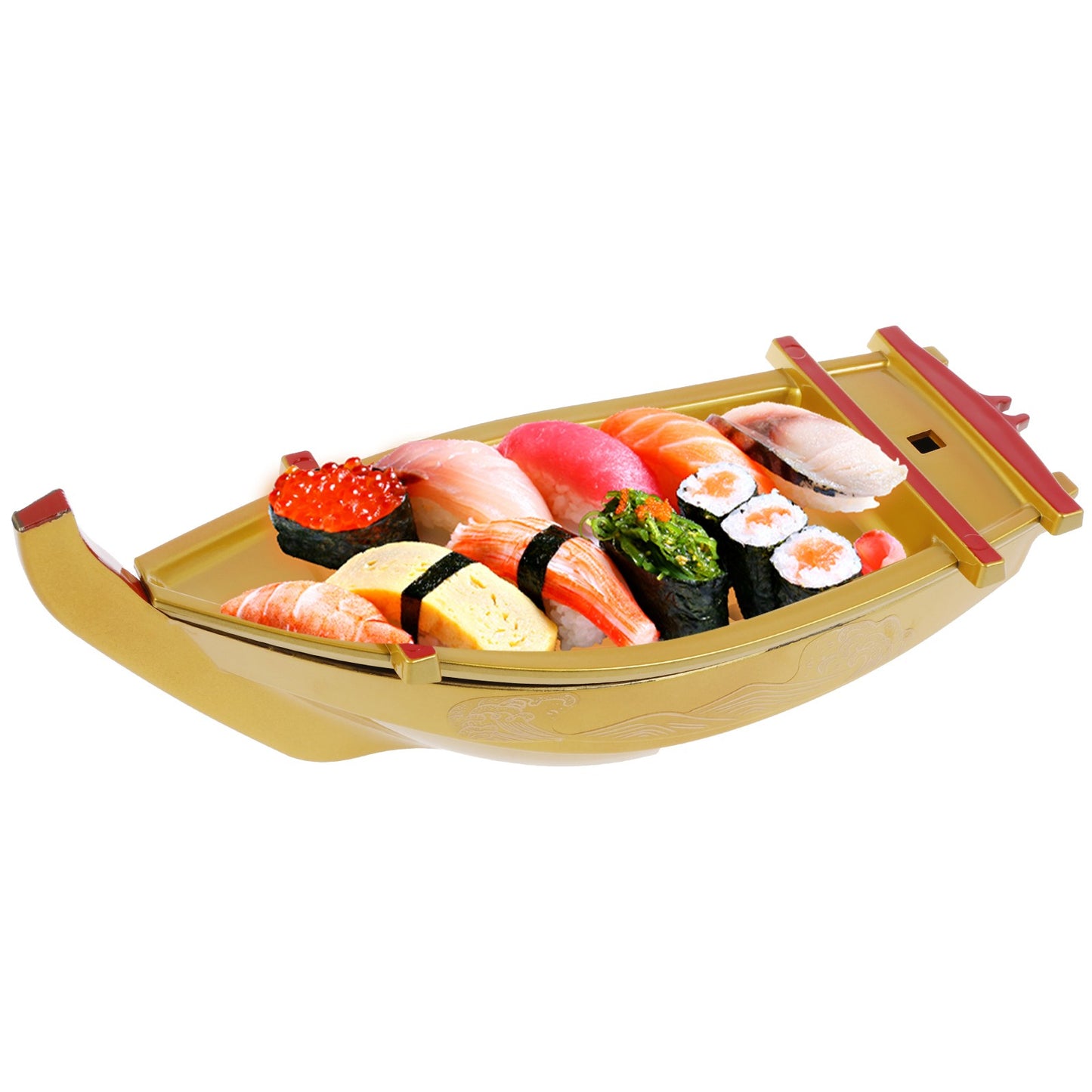 Sushi Serving Tray Reusable Plastic Sushi Boat Serving Plate Japanese Style Sushi Tray Decorative for Home Kitchen Restaurant