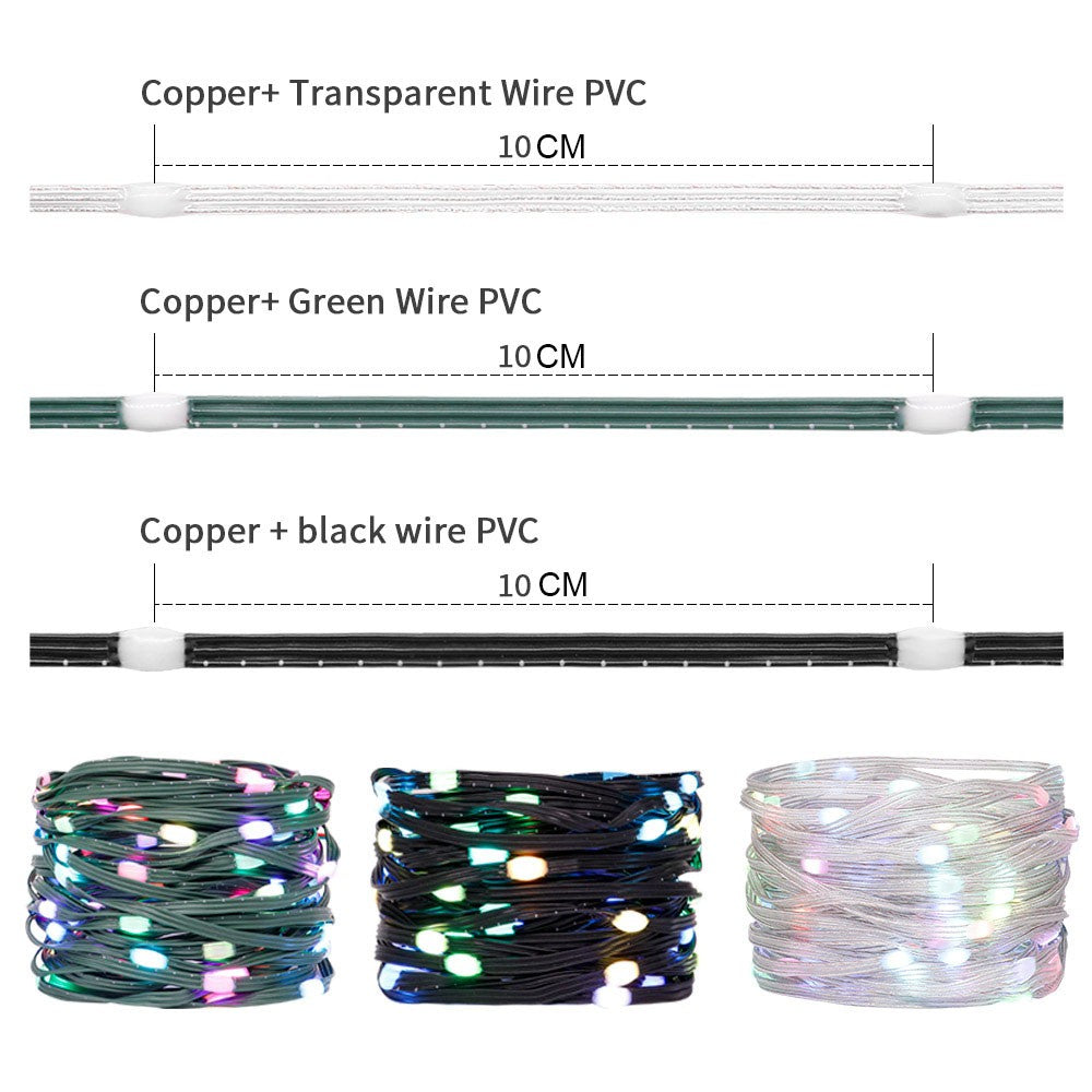 WS2812B LED String 5M 10M 20M RGBIC Dream Color Party Christmas Lights Individually Addressable String Lights Waterproof DC5V