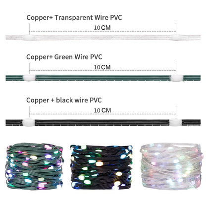 WS2812B LED String 5M 10M 20M RGBIC Dream Color Party Christmas Lights Individually Addressable String Lights Waterproof DC5V
