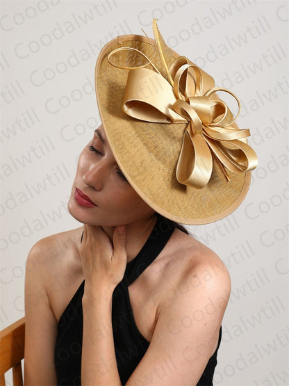 Wedding Mesh Fascinators for Women Tea Party Hat Kentucky Derby Headpiece Feather Fancy Hats Wedding Church Hatinator Headband