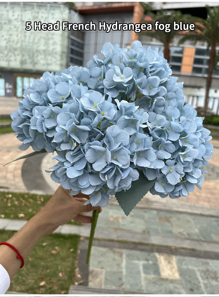 5 Heads Hydrangea Bouquet Silk Artificial Flowers for Party Wedding Living Room Decoration Accessories Home Decor Fake Flowers