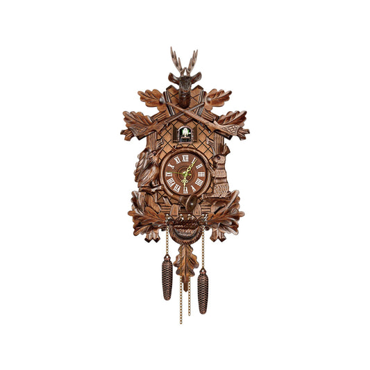 Bird Time Bell Swing Alarm Watch Imitation Wood Style With Easy-to-Read Dials Cuckoo Clock CM012