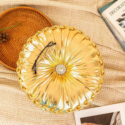 2025 New Circular Nordic Ins Style Solid Color Sequins Wheel Pillow Sofa Cushion Bedside Window Futon Cushion Pumpkin Pillow