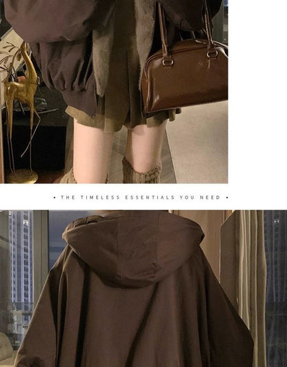 American Retro Reversible Velvet Zipper Hooded Jacket Women Winter Fashion Street Thick Loose Warm Harajuku Casual Plush Jacket