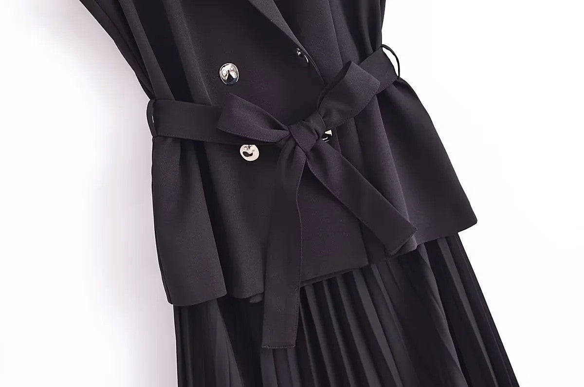 Corset Dress Women Pleated Vests Long Dresses for Women 2024 Sleeveless Office P