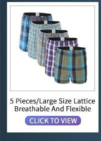 4Pcs Boxer Men Underwear Cotton Man Short Breathable Plaid Woven Shorts Boxer Male Underpants Plus Size Pajamas Sleep Bottoms