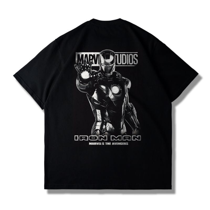 Meichao Marvel Joint Iron Man Men's T-shirt Pure Cotton Women's Short-sleeved Harajuku Stylish Daily Casual Summer Top Unisex