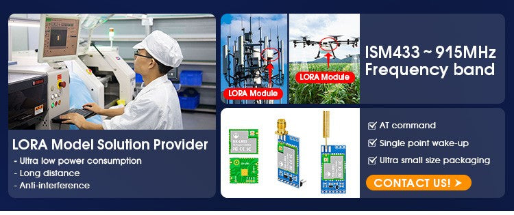 Módulo Sem Fio LoRaWAN LoRa ASR6601 SOC -138dBm Coleta de Dados 27dBm 915/868/433Mhz Baixo Consumo 10KM Longo Alcance UART PCBA IoT