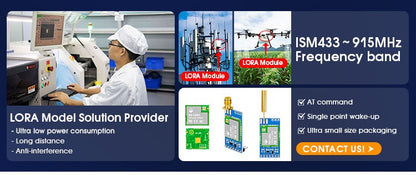 Módulo Sem Fio LoRaWAN LoRa ASR6601 SOC -138dBm Coleta de Dados 27dBm 915/868/433Mhz Baixo Consumo 10KM Longo Alcance UART PCBA IoT
