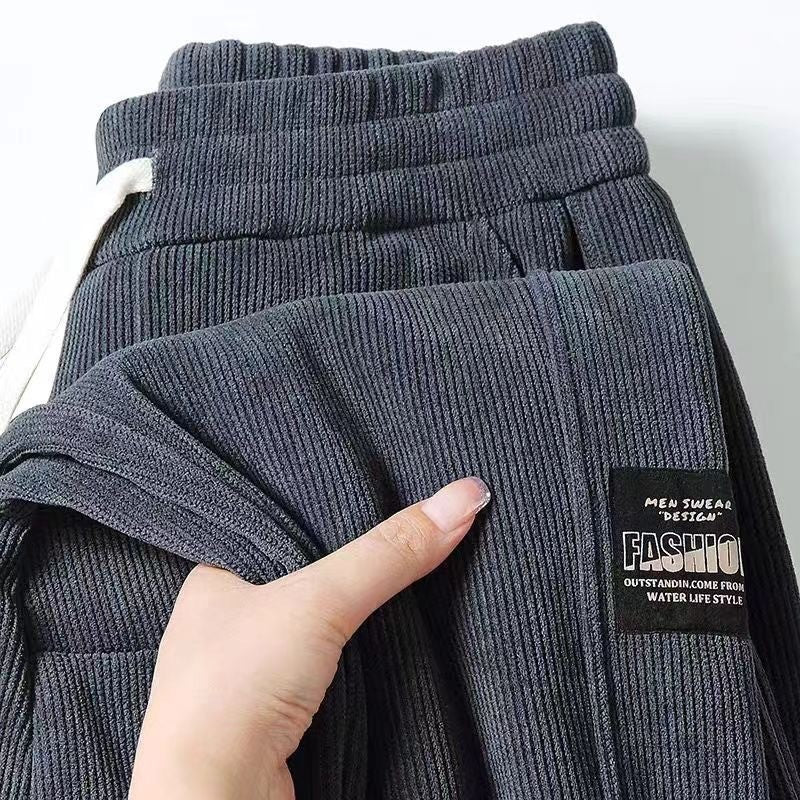 Men's Corduroy Casual Pants Spring Autumn Large Size Elastic Waist Sports Dirt Resistant Wear Resistant Sweatpants Workwear