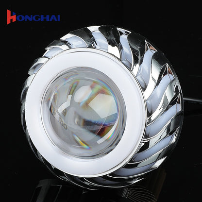 Faróis Duplos Angel Eyes para Motocicleta Alto/Baixo Feixe Luzes Auxiliares Moto Spotlights Moto Devil Eyes Faróis de LED Projetor