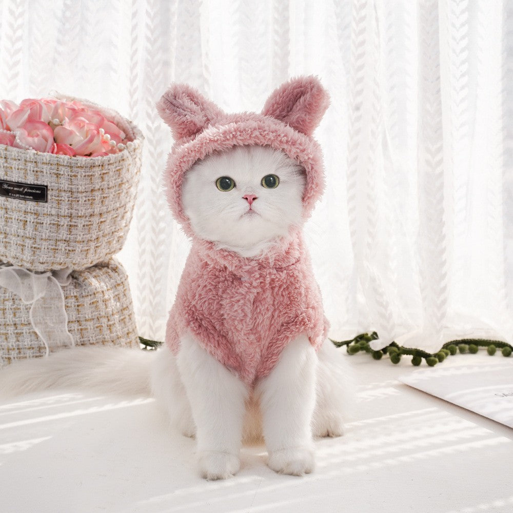 Pet Dog Soft Fleece Clothes Cute Hoodie Coat for Small Medium Dogs Cats Autumn Winter Puppy Hooded Jacket Sweater Pug Apparel