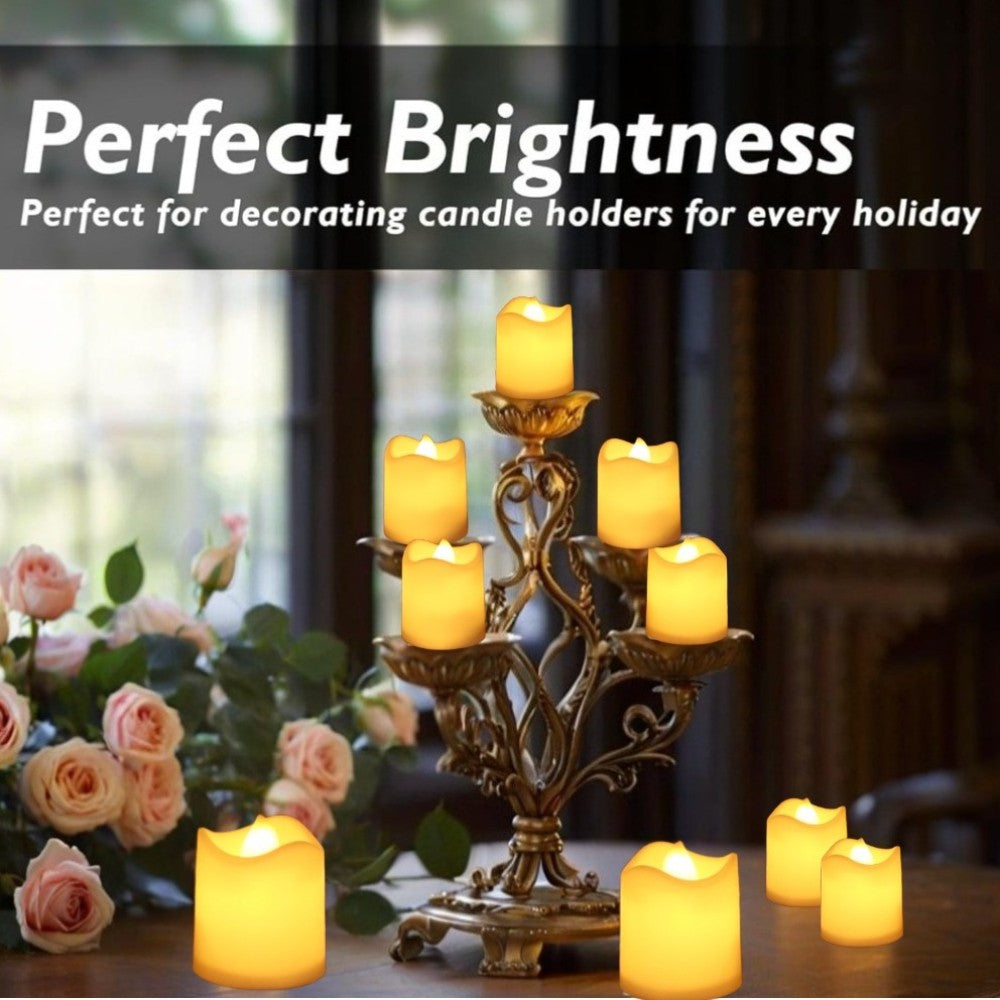 24/48Pcs Flameless LED Candle Lights Battery Powered Creative Wishing Tea Lamp Warm White Halloween Wedding Christmas Decoration