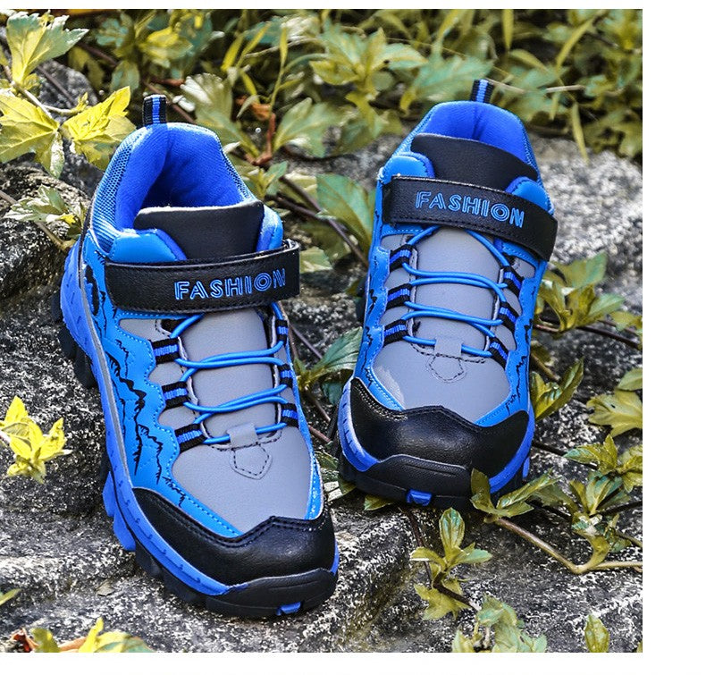 Winter Hiking Shoes Boy Kids Snow Boots Teenagers Children Shoe Walking Climbing Sneakers Leather Waterproof Non-slip Sport Warm
