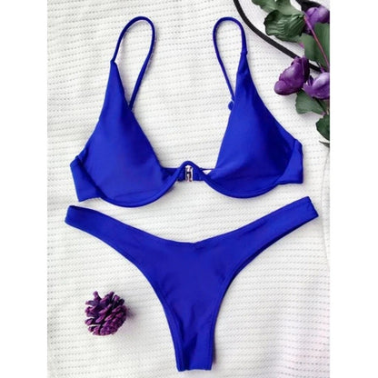 Split Bikini Push Up Swimsuit Women Sexy Triangle High Cut Thong Bikini Set Summer 2025 New Beach Vacation Bathing Suit 2 Piece