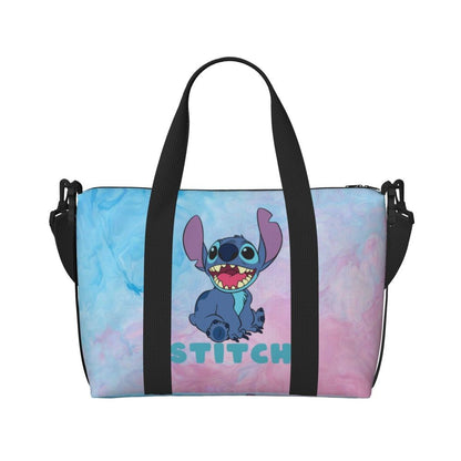 Custom Large SLilo And Stitch Cartoon Tote Bag Women Anime Shopping Shoulder Beach Gym Travel Bag