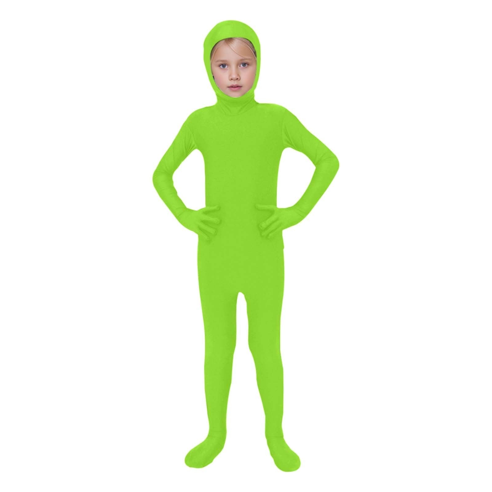 Kids Invisibility Jumpsuits Role Play Tights Full Body Suit Solid One-Piece Jumpsuit Halloween Costume Funny Romper Performance