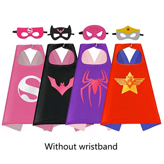 4 sets Superhero Capes masks for  3-10 Year Old girl Gifts Cartoon Dress Up Costumes Party Supplies Easter Halloween cloak