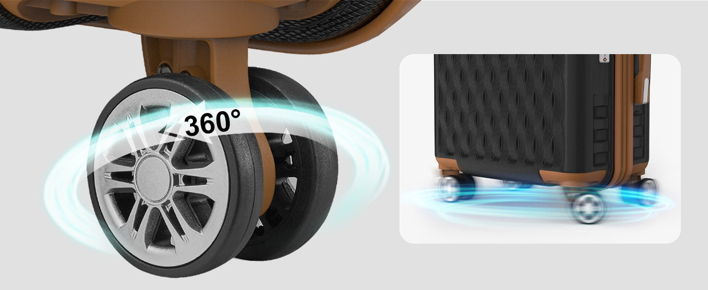 Melalenia Luggage Sets 7 Piece Hard Shell Carry on Suitcase with Spinner Wheels and TSA Lock, Lightweight Travel Duffel Bag