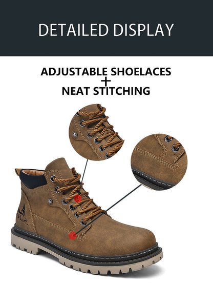 Classic Handmade Leather Men Boots Work Shoes Outdoor Hiking Boots Sneakers Hombres Botas Winter High Top Footwear Anti Slip