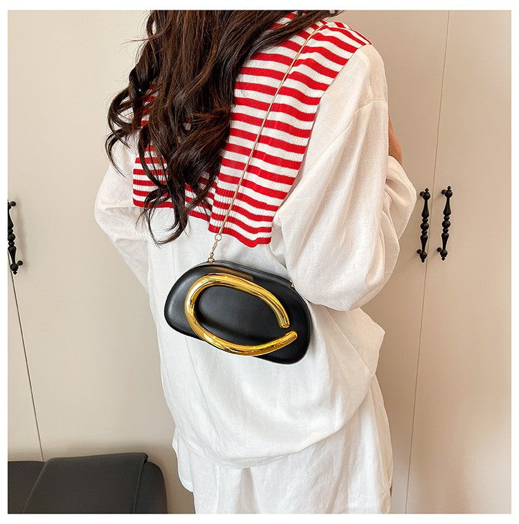 Women's Shoulder Bag, Crossbody Evening Clutch, Chain Design Handbag Purse, Stylish Ladies' Accessory for Parties & Events