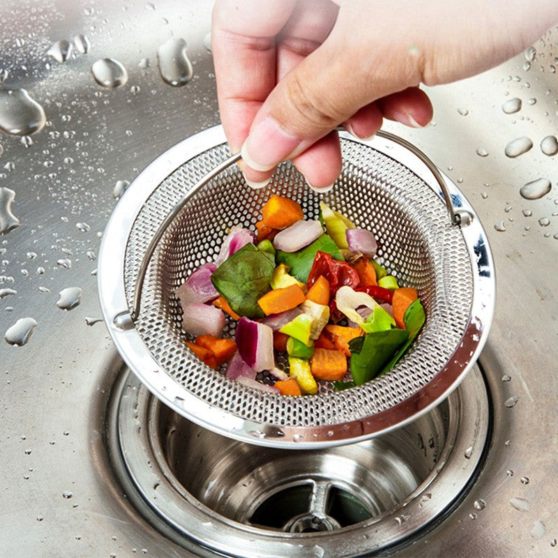 2-Piece Sink Drain Strainer - Food-Grade Stainless Steel, Anti-Clog, Easy to Clean for Kitchen Sinks/Bathroom Vanity Sinks