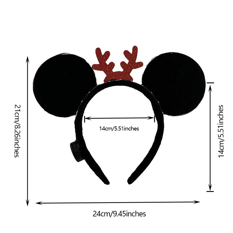 1/2pcs LED Glowing Neon Mouse Ears Headband Girls Festival Headbands Mickey Hairband Children Birthday Party Hair Accessories