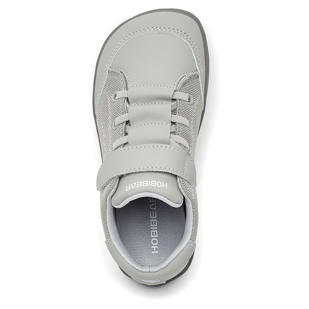 HOBIBEAR Kids Wide Toe Barefoot Shoes Boys Girls  Minimalist Sneakers Lightweight Hook Loop Mesh Artificial Leather Shoes