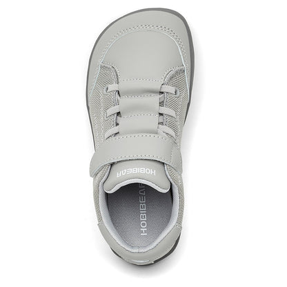 HOBIBEAR Kids Wide Toe Barefoot Shoes Boys Girls  Minimalist Sneakers Lightweight Hook Loop Mesh Artificial Leather Shoes