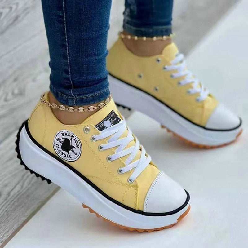 2025 New Women Pattern Canvas Sneakers Women Casual Shoes Women Sneakers Shoes Flat Lace-Up Zapatillas Mujer Chaussure Femme