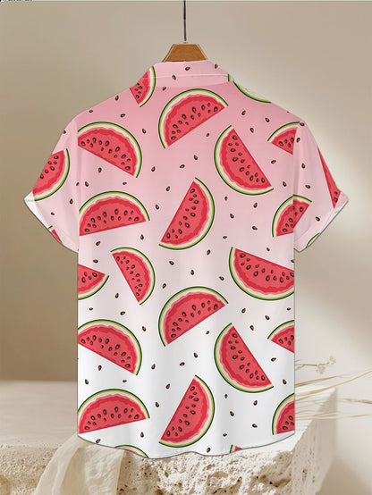 Fruit 3D Printed Fashion Men's Shirt Lemon Banana 3D Printed Summer Short Sleeve Hawaiian Shirt Beach Holiday Cool Casual Tops