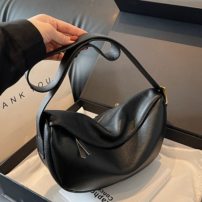 Fashionable retro new leather bag, women's dumpling bag, shoulder bag, crossbody bag, trendy and versatile soft leather bag