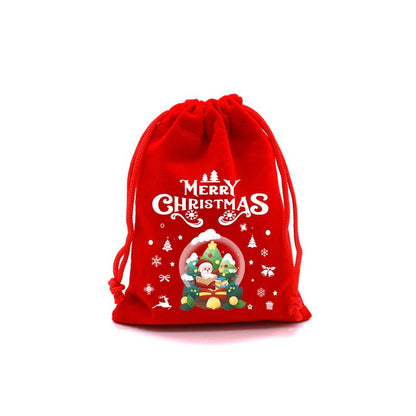 10pcs 15cm×20cm Christmas Red Bag Bundle Gift Bag Christmas Apple Bag Candy Biscuit Packaging Bag Wholesale