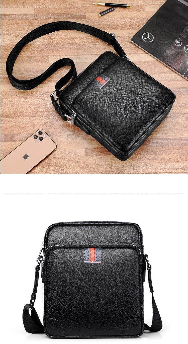 Famous Brand Small Men's Bag Genuine Leather Men Shoulder Bag Messenger Bag Fashion Business Man Crossbody Bag Cowhide Briefcase